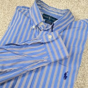 Ralph‎ Lauren Blake Mens Blue Striped Button Down Long Sleeve Shirt Medium